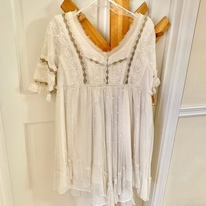 Free People cream embroidered dress